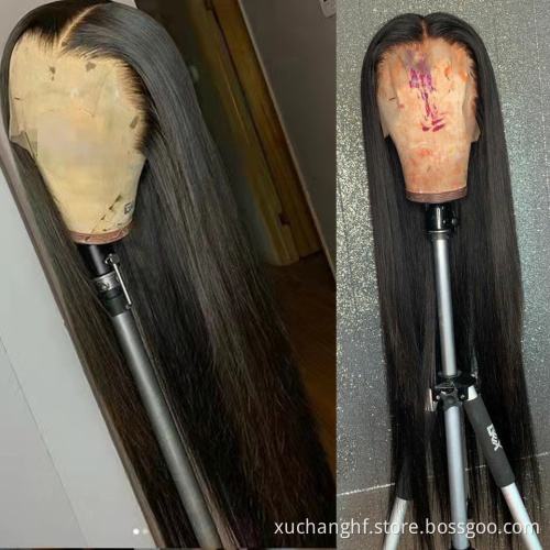 Wholesale Double Drawn 13X4 13X6 HD Swiss Lace Frontal Wig,Raw Virgin Cuticle Aligned Wig,Brazilian Human Hair Lace Front Wig